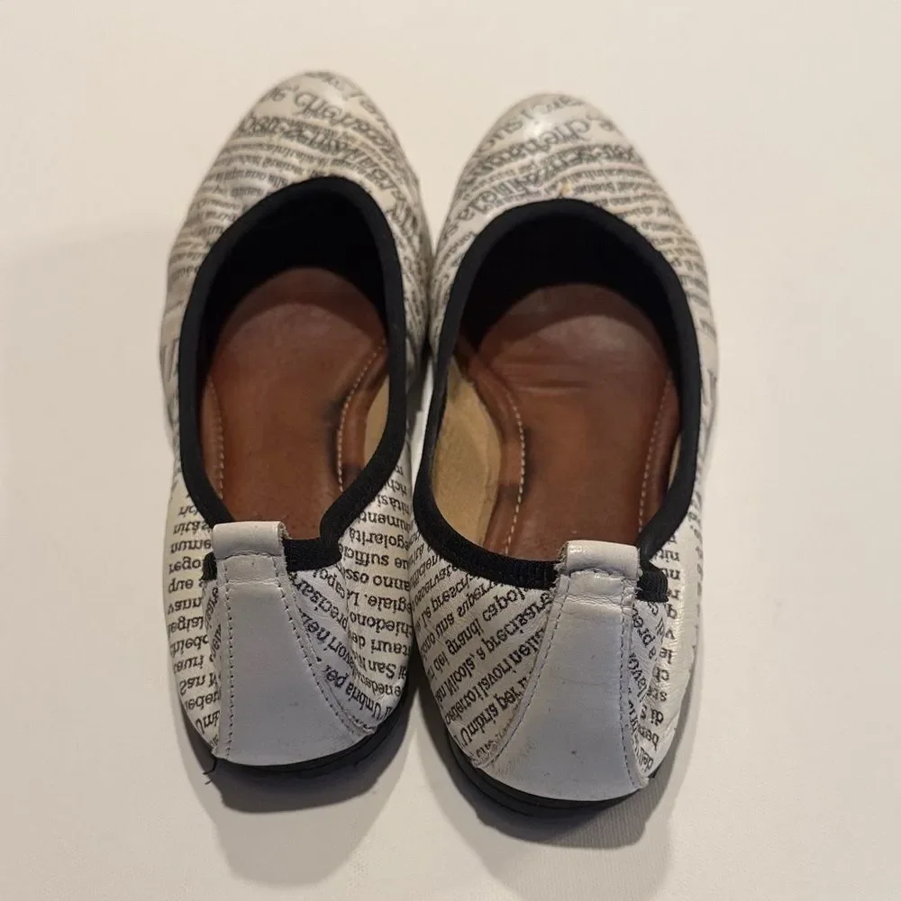 Venezia Black and White Textured Flats